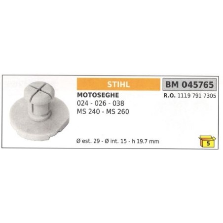 Antivibración motosierra STIHL 024 026 MS 240 260 045765 | Newgardenstore.eu