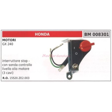 HONDA moteur GX 240 interrupteur de sécurité huile 008301 | Newgardenstore.eu