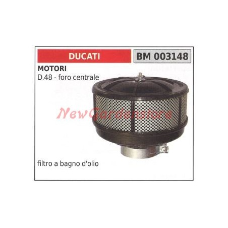 Filtro de aire en baño de aceite DUCATI para motor D 48 agujero central 003148 | Newgardenstore.eu