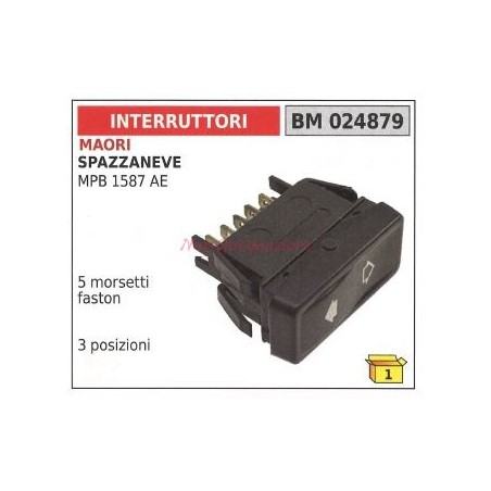 Interruptor motor quitanieves MAORI MPB 1587 AE 5 bornes faston 024879 | Newgardenstore.eu