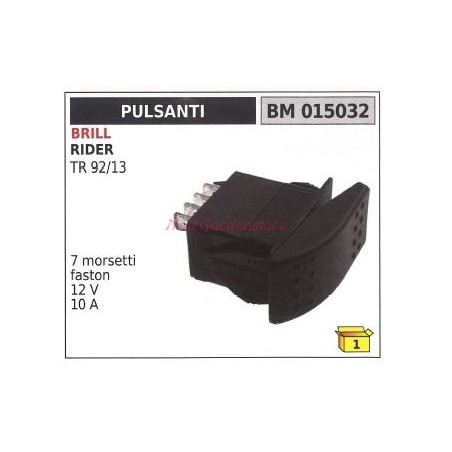 Interruptor pulsador BRILL rider TR 92/13 7 bornas faston 12 V 10 A 015032 | Newgardenstore.eu