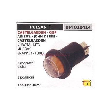 Interruptor pulsador CASTELGARDEN tractor de césped ariens castel. 010414 | Newgardenstore.eu