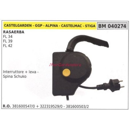 Electric lawnmower switch castelgarden motor FL 34 39 42 040274 | Newgardenstore.eu