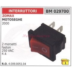 Interruttore ZOMAX motore motosega 2000 2 morsetti faston 250VAC 6A 029700 | Newgardenstore.eu