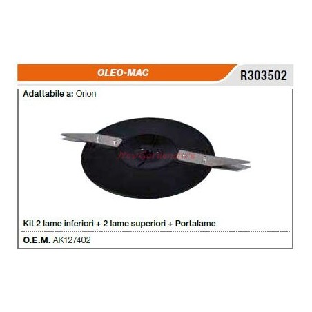 Kit 4 blades for OLEOMAC orion robot R303502 | Newgardenstore.eu