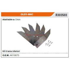 Kit 6 cuchillas para robot OLEOMAC orion R303503 | Newgardenstore.eu