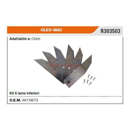 Kit 6 Blades for robot OLEOMAC orion R303503 | Newgardenstore.eu