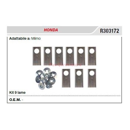 Kit 9 lame per HONDA robot tagliaerba rasaerba modello miimo R303172 | Newgardenstore.eu