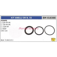 O-ring kit or N.55 UNIVERSAL Bertolini pump C 63P PP PR 018388 | Newgardenstore.eu