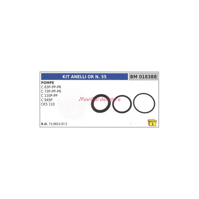 O-ring kit or N.55 UNIVERSAL Bertolini pump C 63P PP PR 018388