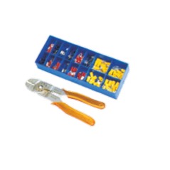 Kit d'assortiment 160 pcs. cosses pré-isolées et pinces à sertir