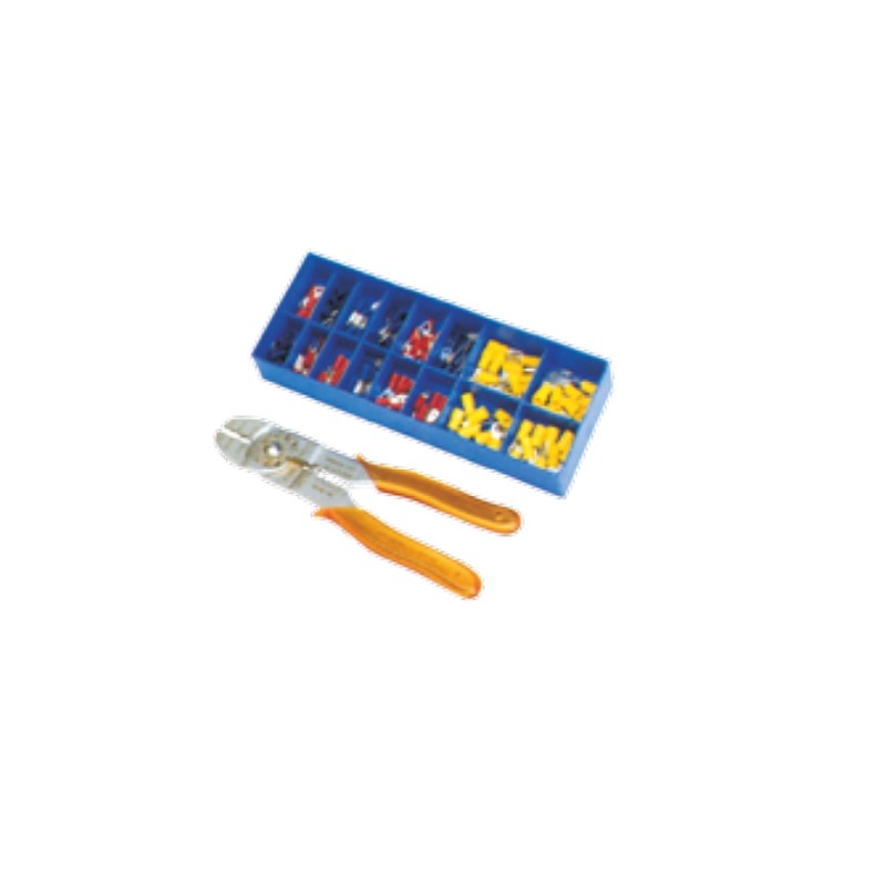 Assortment set 160 pcs. pre-insulated terminals and crimping pliers