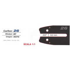 Kit barra SAFETIP (RK) cadena SEMI-CHISEL LP CARLTON 12" 3/8 LP 44 eslabones 720016 | Newgardenstore.eu