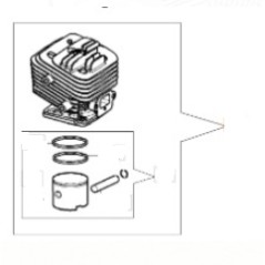 Cylinder and piston kit for EMAK brushcutter BC 300 S-T BC 320 S-T | Newgardenstore.eu