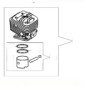 Cylinder and piston kit for EMAK brushcutter BC 300 S-T BC 320 S-T