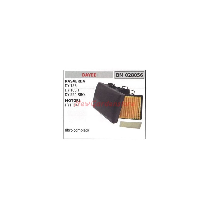 Filtro de aire DAYEE para cortacésped DY 18S y motores DY1P64F 028056