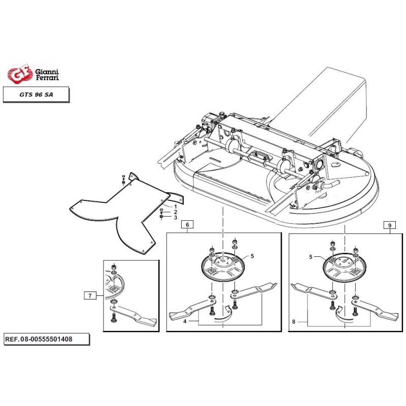 Bausatz rechtes Mulchmesser + Bausatz linkes Mulchmesser GIANNI FERRARI