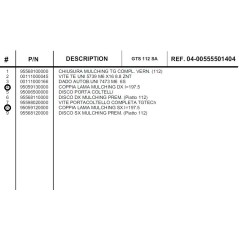 GIANNI FERRARI kit disco derecho + disco izquierdo para plataforma de cuchillas GTS 112 SA