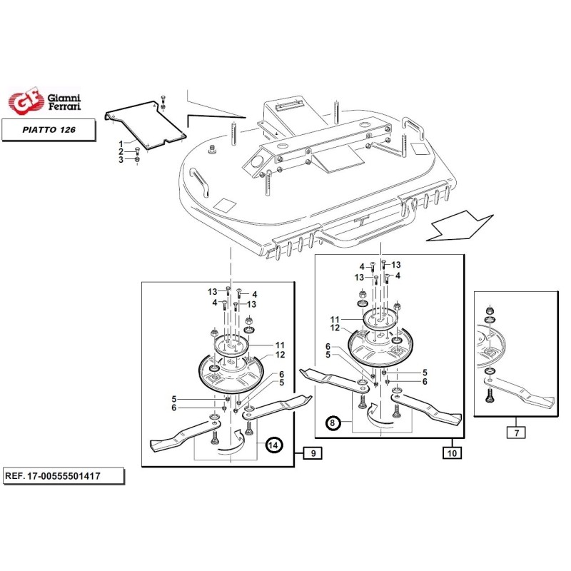 KIt coppia lama mulching sinistra + coppia lama mulching destra GIANNI FERRARI