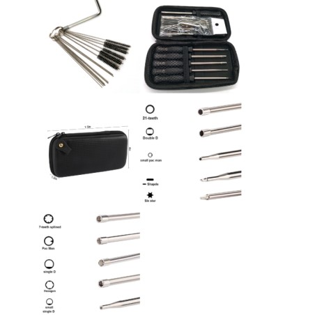 Kit 10 carburettor adjustment screwdrivers + carburettor jet cleaning tools WITCHES