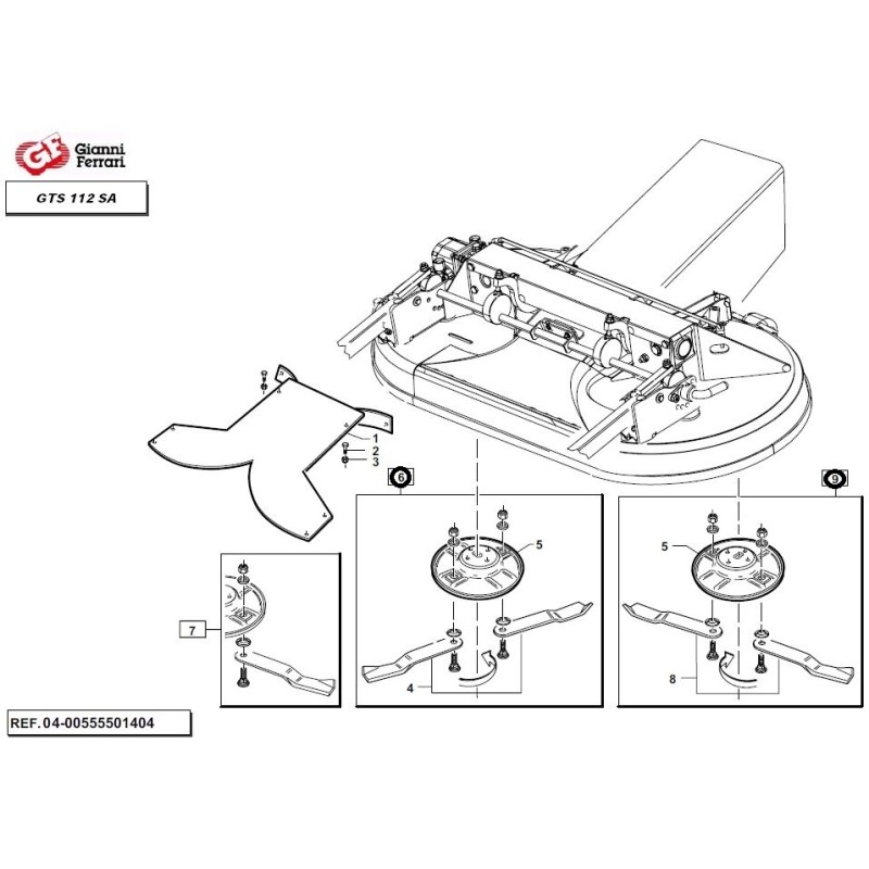 GIANNI FERRARI kit disco mulching derecho + disco mulching izquierdo para plataforma de corte