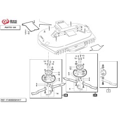 Kit disco mulching derecho PG126 premontado + disco mulching izquierdo PG126 premontado | Newgardenstore.eu