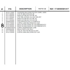 Kit disco mulching derecho PG126 premontado + disco mulching izquierdo PG126 premontado