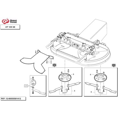 GIANNI FERRARI TG200 rechter Mulchscheiben-Satz + linker Mulchscheiben-Satz | Newgardenstore.eu