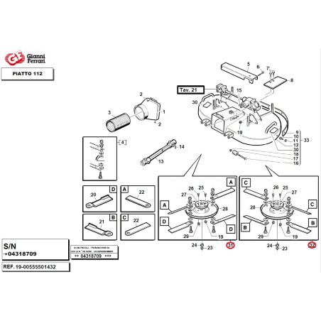 PG112 kit disco plano izquierdo premontado + PG112 disco plano derecho premontado | Newgardenstore.eu