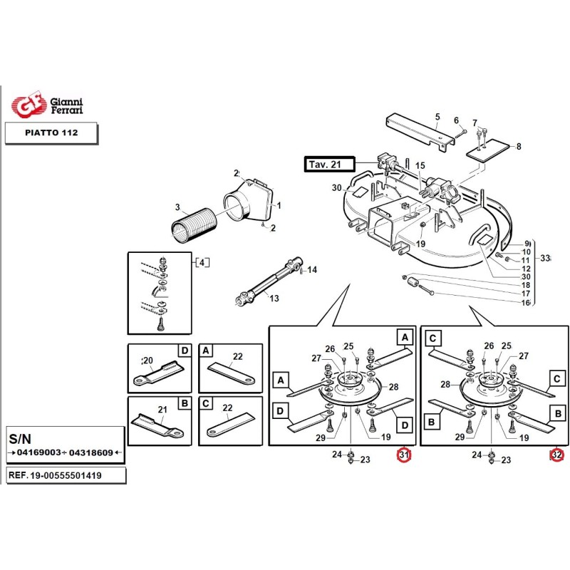 PG112 left flat disk kit pre-mounted + PG112 right flat disk kit pre-mounted