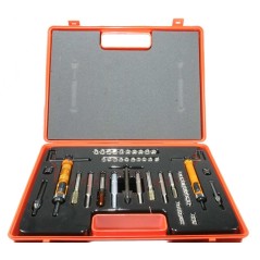 Helical spark plug threading kit with setter for 4x0.7 5x0.8 6x1 8x1.25 chainsaw mowers