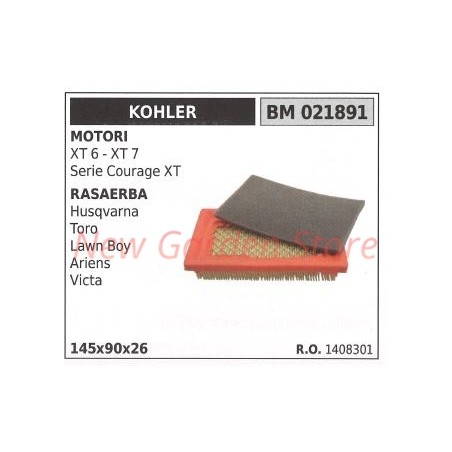 KOHLER air filter kit KOHLER engine XT6 7 SERIES COURAGE XT for lawn mower HUSQVARNA021891 | Newgardenstore.eu