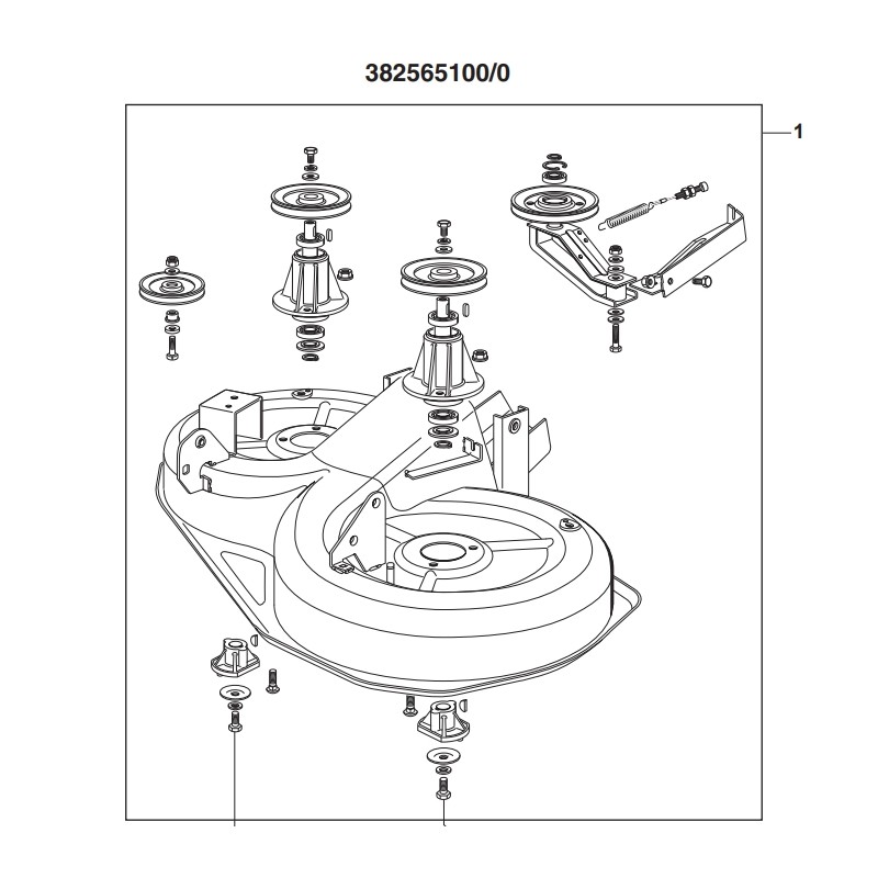 Plateau de coupe assemblé d'origine pour tracteur tondeuse Stiga NJ92, sans lames.