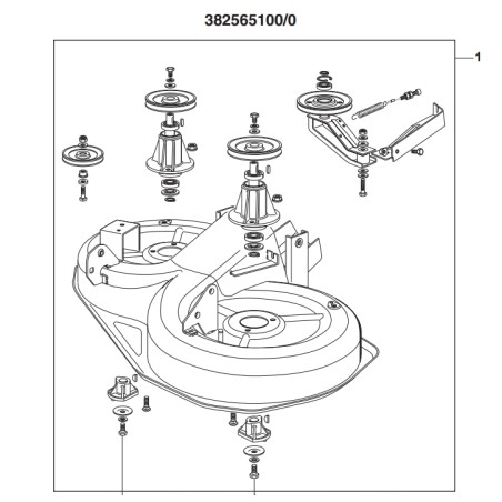Tractor cortacésped Stiga NJ92 original con plataforma de corte montada sin cuchillas | Newgardenstore.eu