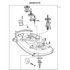 Piatto di taglio assemblato trattorino rasaerba ORIGINALE STIGA SD108 senza lame