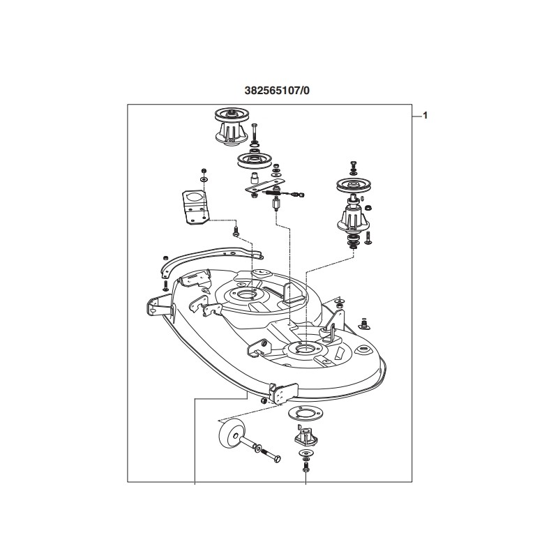 Plataforma de corte ensamblada para tractor cortacésped ORIGINAL STIGA SD108 sin cuchillas