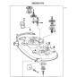 Assembled cutting deck for ORIGINAL STIGA SD108 lawn tractor without blades