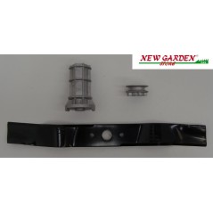 Kit de lames + moyeu porte-lames pour tondeuse autoportée GRIN mod. HM46A - PM46 PRO