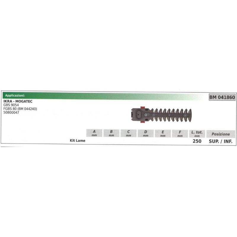 Kit lame inférieure/supérieure IKRA GBS 9054 taille-haie 041860