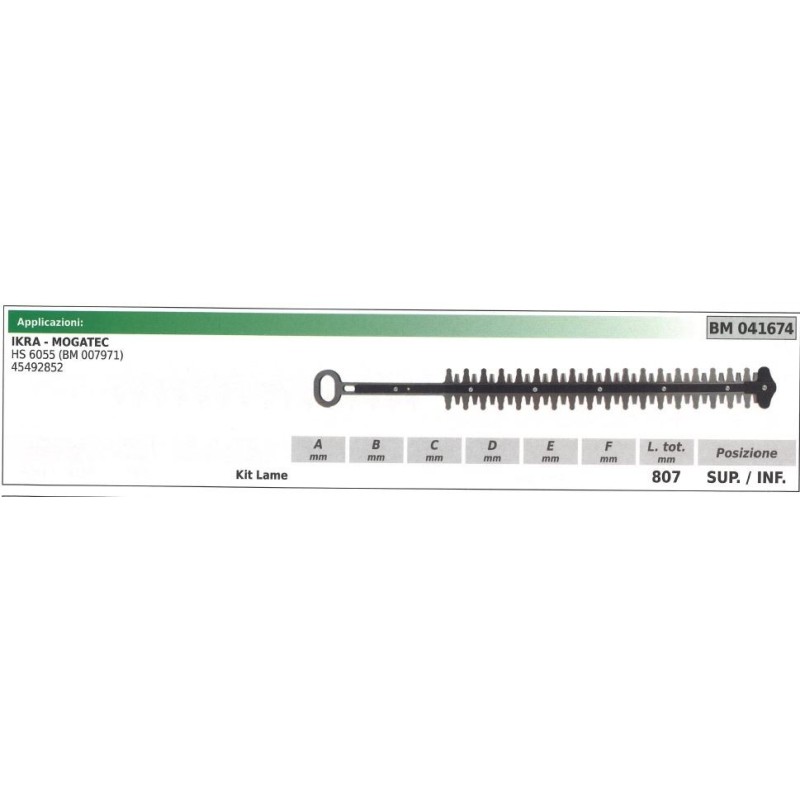 Kit de lames supérieures / inférieures IKRA pour taille-haie HS 6055 041674