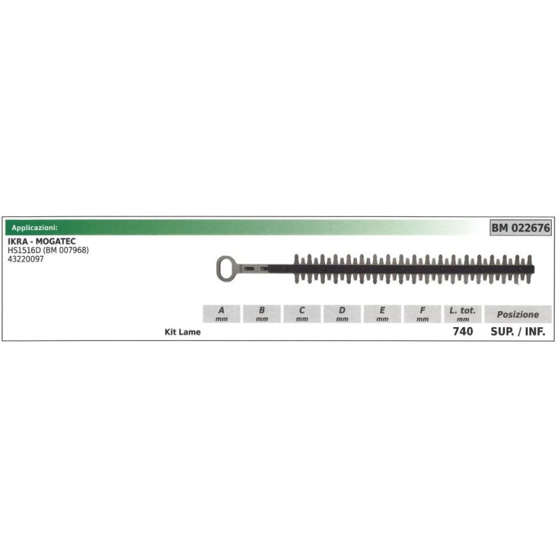 IKRA Ober- / Untermessersatz für Heckenschere HS1516D 022676