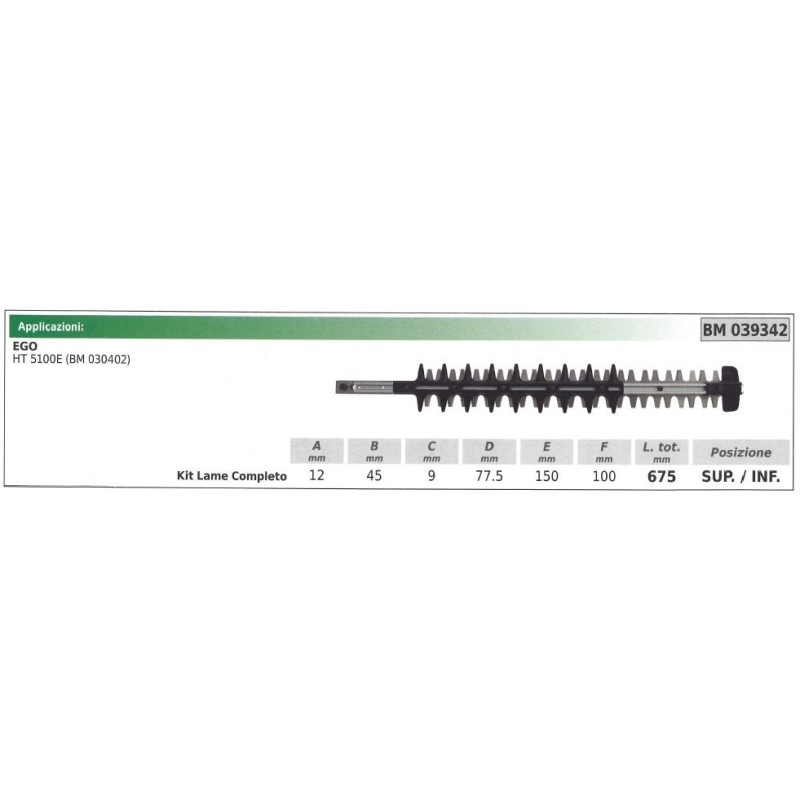 KIT Cuchilla superior / inferior EGO cortasetos HT 5100E 039342