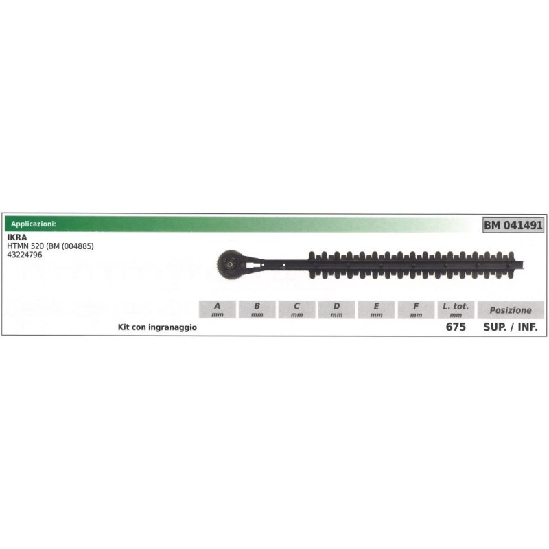 Upper / lower blade kit IKRA hedge trimmer HTMN 520 041491