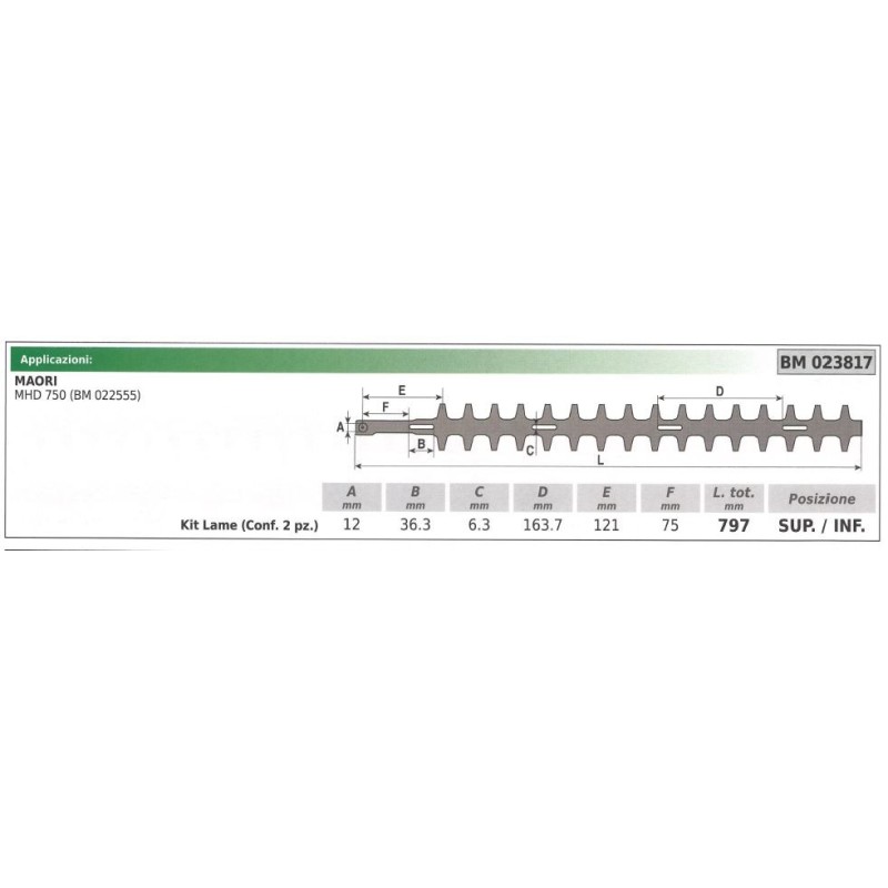 Ober-/Untermesserkit MAORI Heckenschere MHD 750 023817