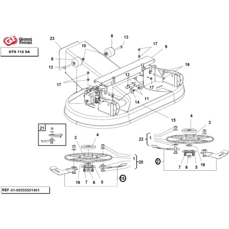 Kit cuchilla par derecho + par izquierdo GIANNI FERRARI para cuchilla GTS 112 | Newgardenstore.eu