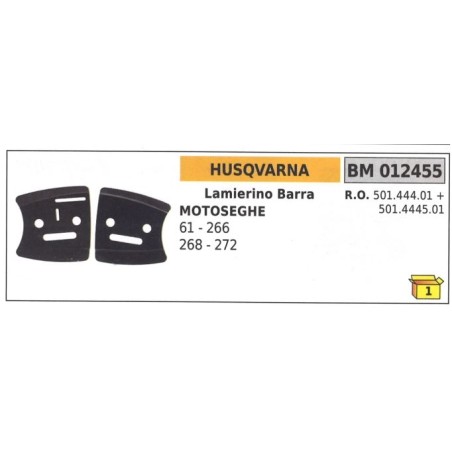 HUSQVARNA Kettensäge 61 266 268 272 012455 Kettenseitenschienen-Blechsatz | Newgardenstore.eu