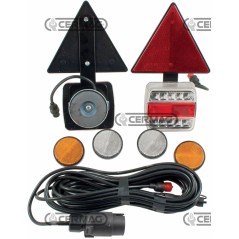 Agricultural machine magnetic rear light kit with triangular reflectors
