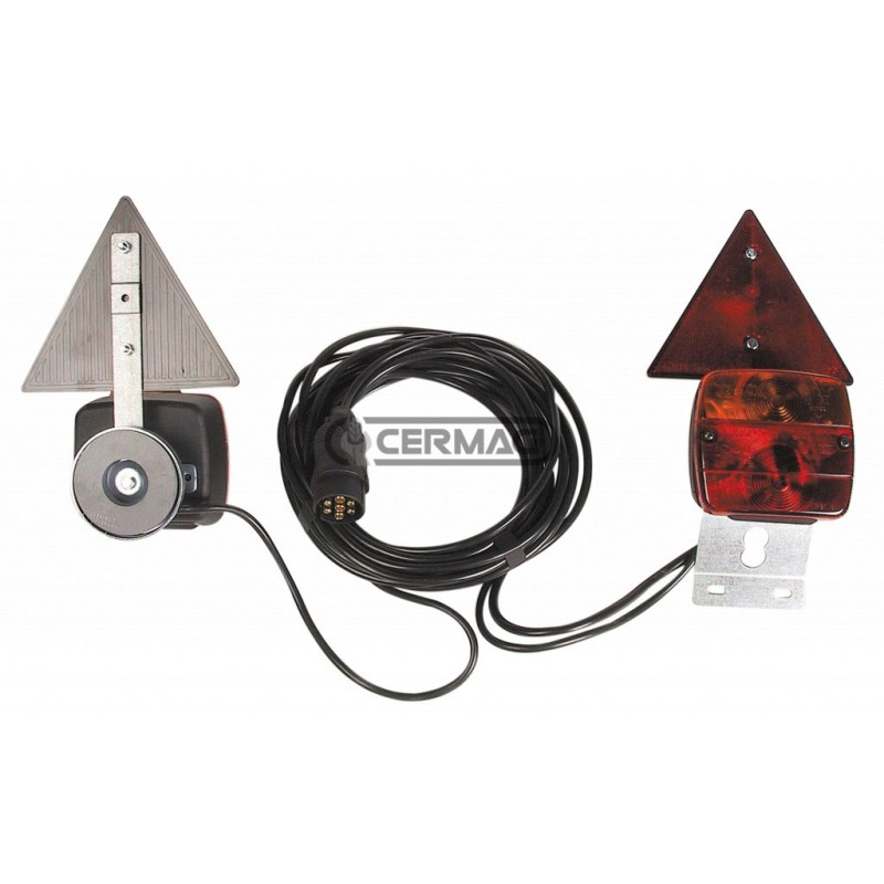 Agricultural machine magnetic rear light kit with triangular reflectors