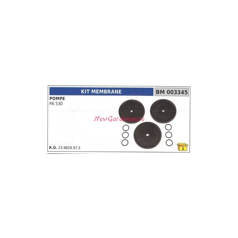 UNIVERSAL diaphragm kit for Bertolini PA 530 pump 003345