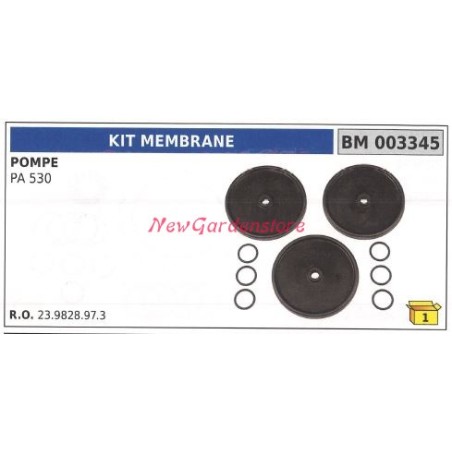 Kit de membrana UNIVERSAL para bomba Bertolini PA 530 003345 | Newgardenstore.eu